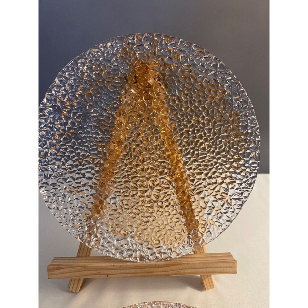 Vintage Vetropuro Peach Pebble Glass 8" Luncheon Plates (4)